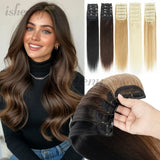 Invisible clip-in real human hair extensions, 5-piece pack with mini clips, Remy hair, 12–18 inch lengths