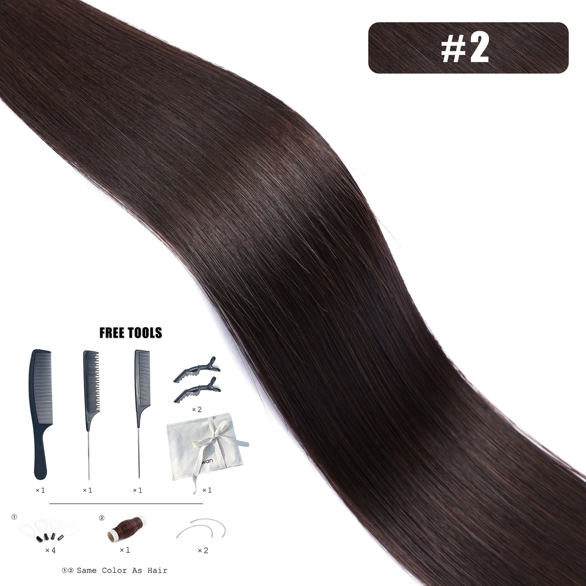 Kiikiigirl PU clip-in hair extensions, 100% Remy human hair seamless weft for women