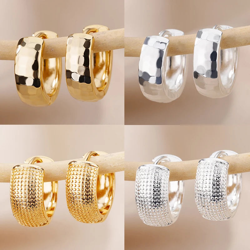 Gold stainless steel small hoop earrings for women by HSF Marketplace