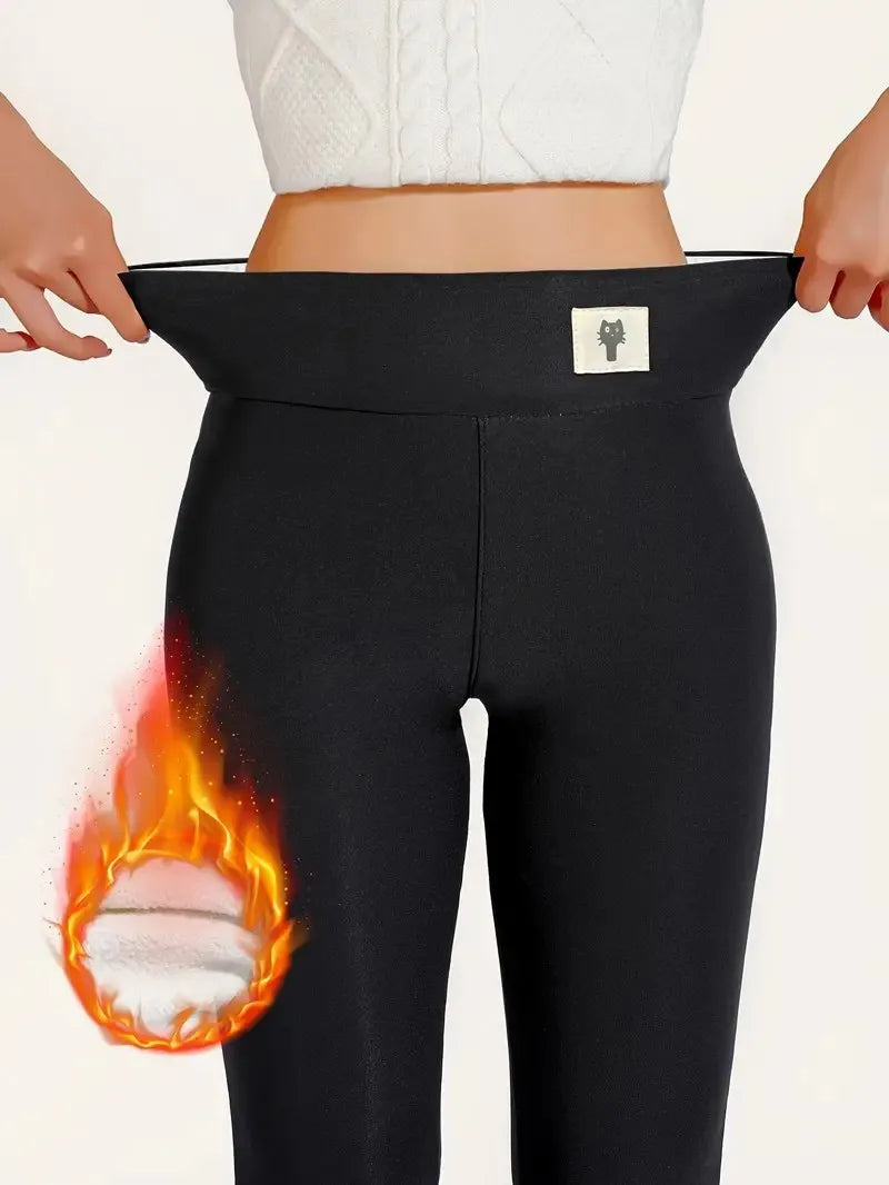 Women's winter fleece leggings by HSF Marketplace, high-waist lamb cashmere joggers with warm velvet lining