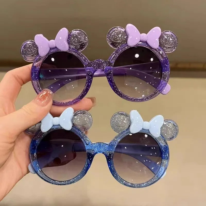 Cute girl children’s sunglasses by HSF Marketplace with shiny crystal bows, personalized cartoon design, trendy and fashionable eyewear