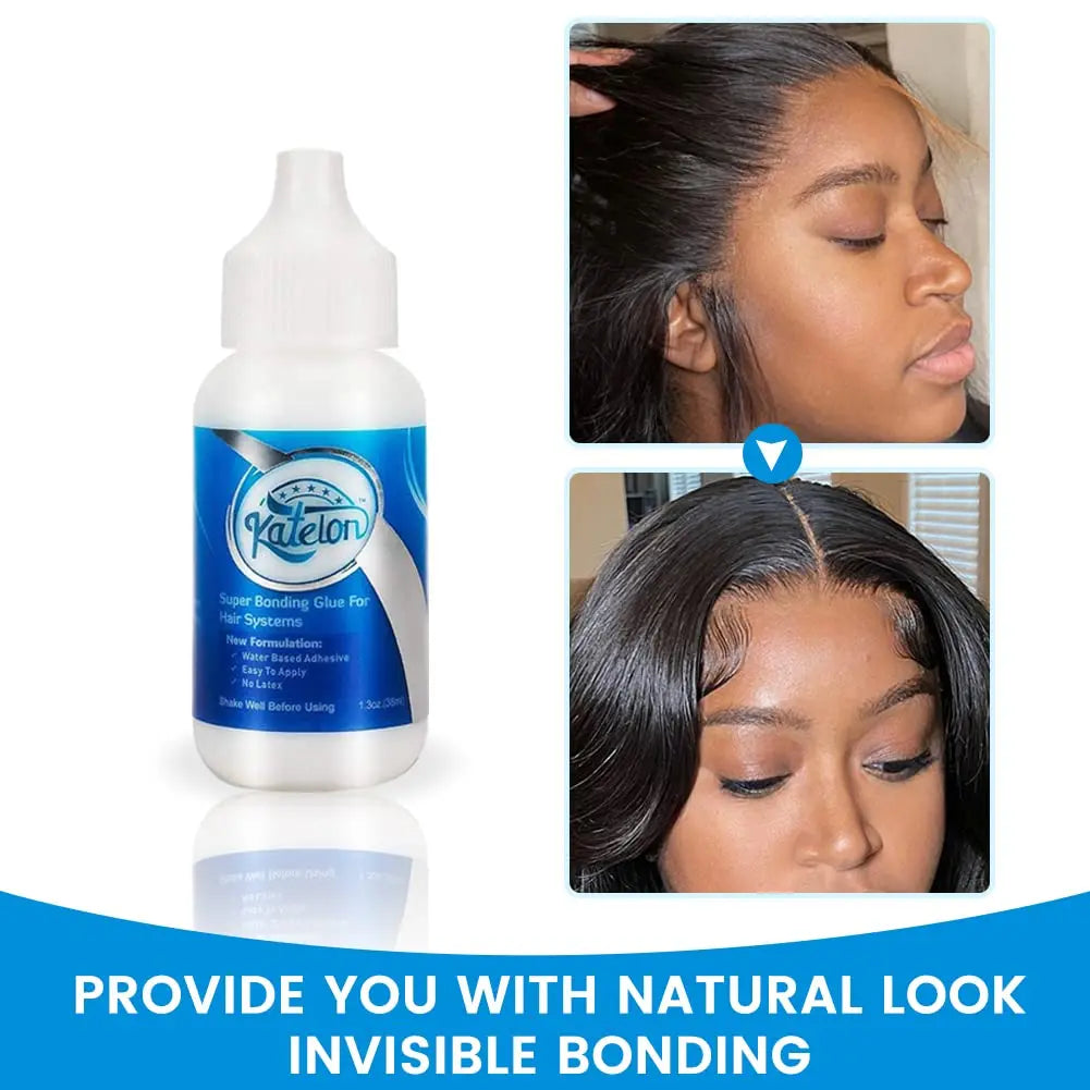 Waterproof wig glue adhesive for lace toupee and wig bonds, HSF Marketplace travel size styling kit with 6 pieces for beginners.
