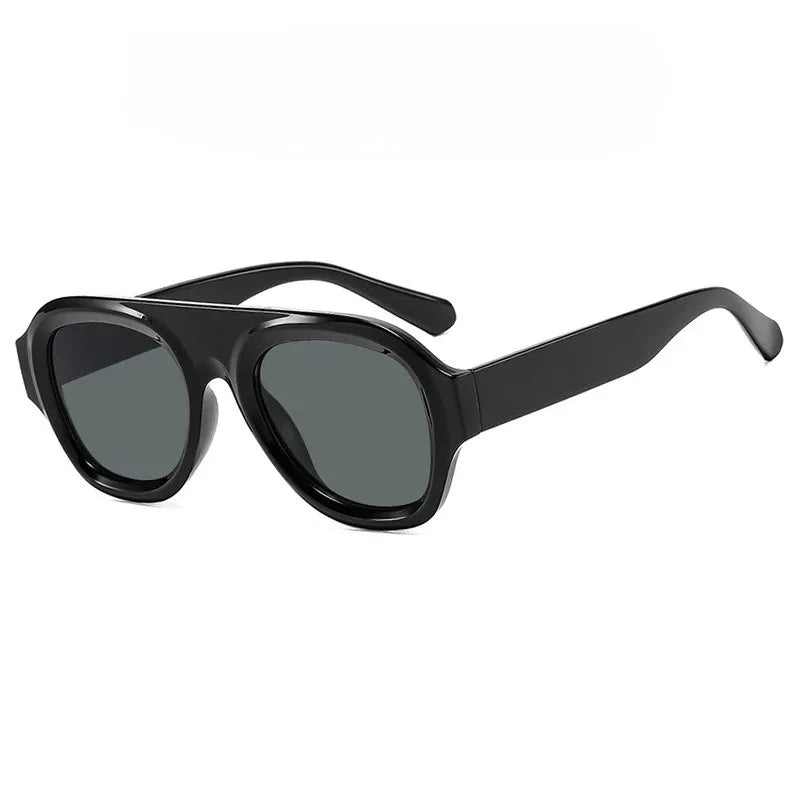 Vintage oval-shaped HSF Marketplace sunglasses for women, stylish outdoor eyewear with dark lenses