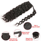Peruvian water wave wrap-around ponytail clip-in extension, 12–26 inch Remy human hair by HSF Marketplace