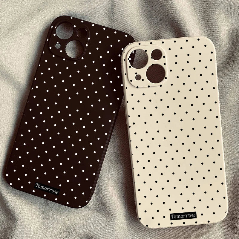Stylish Polka Dot Phone Case for iPhone Models 11 to 18