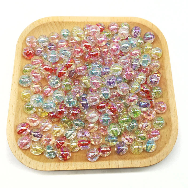 Colorful 10mm acrylic beads, 50-piece set for jewelry making and hair styling tools by HSF Marketplace