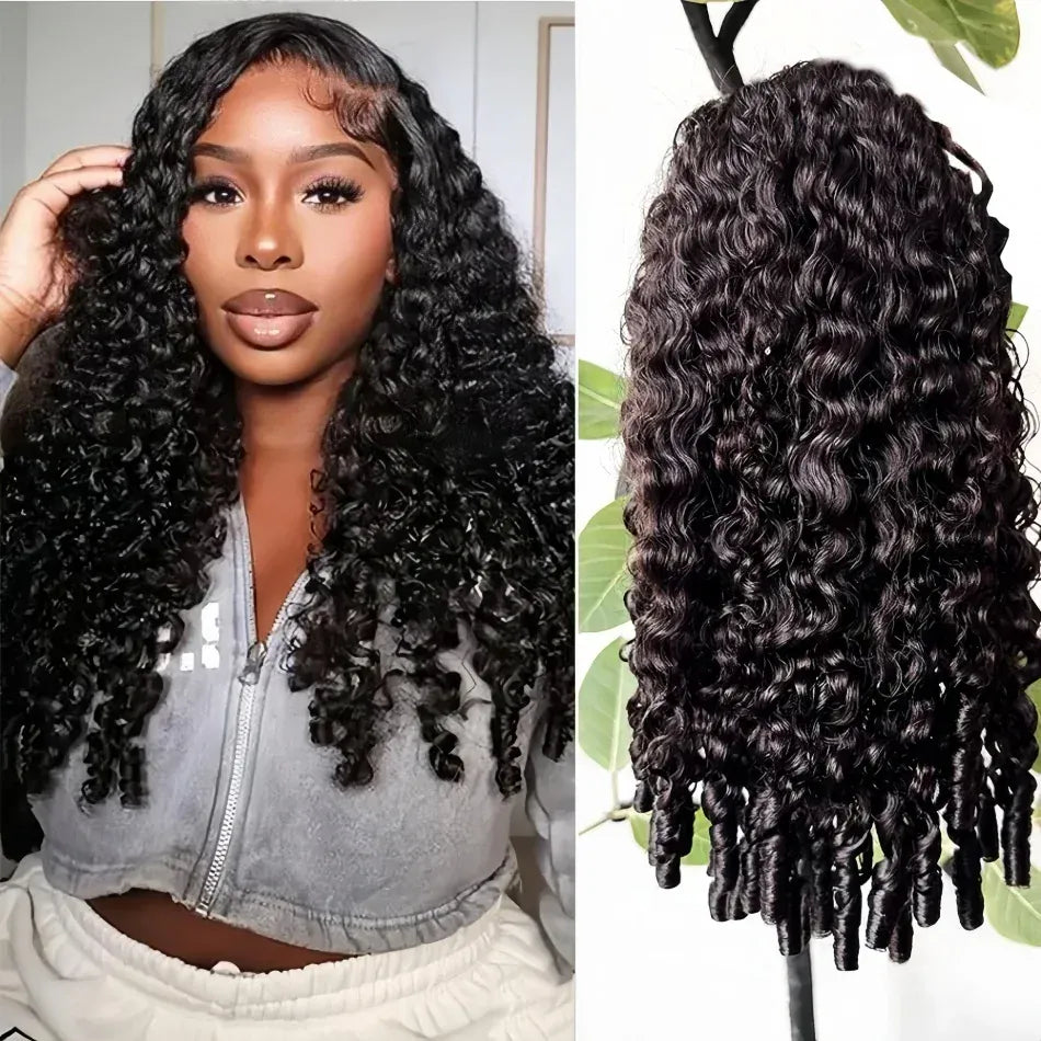 Glueless Burmese Curly Human Hair Wig Ready to Wear 13x4 Deep Wave Curly Lace Front Human Hair Wigs For Woman on Clearance Sale for Women Ready to Wear On Clearance Sale Pre Plucked Wig Party Work Daily Life