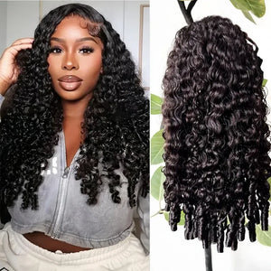 Glueless Burmese Curly Human Hair Wig Ready to Wear 13x4 Deep Wave Curly Lace Front Human Hair Wigs For Woman on Clearance Sale for Women Ready to Wear On Clearance Sale Pre Plucked Wig Party Work Daily Life