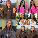 Straight Human Hair Bundles with Closure 2x6 4x4 Raw Brazilian Hair Extensions Weave 3 4 Bundles with 13x4 Transparent Frontal