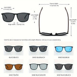 Luxury square vintage polarized cycling sunglasses with UV400 protection, suitable for men and women, ideal for travel and outdoor activities.