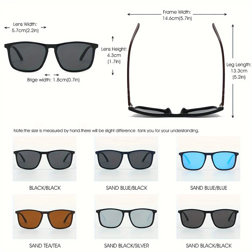 Luxury square vintage polarized cycling sunglasses with UV400 protection, suitable for men and women, ideal for travel and outdoor activities.