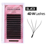 Arison 3D-6D W-Shape false eyelash extensions for volume fans in black trays