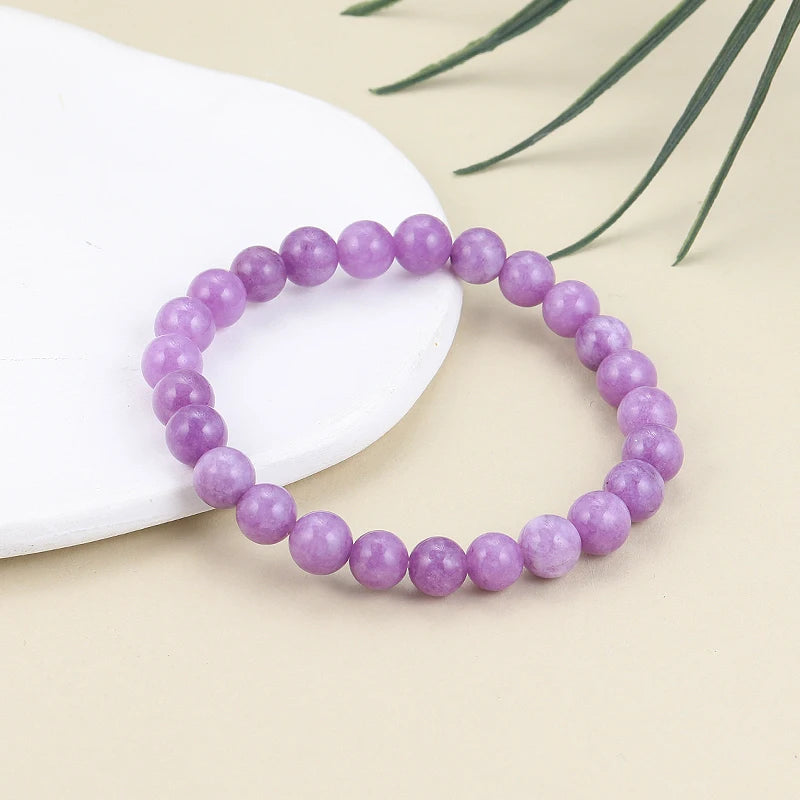 8mm Purple Jade Bracelet Men Women Healing Gemstone Fine Jewelry  Jades Bracelets Bangle For Women