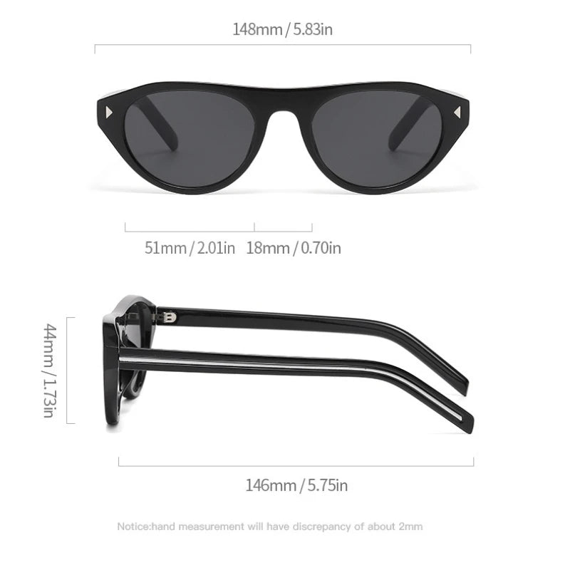 Retro small oval sunglasses for women and men by HSF Marketplace, trendy chic cat eye narrow sun glasses for vacation outfits.