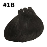 24-inch #4 chocolate brown real human hair clip-in extensions, 8-piece set with clips and natural black tones