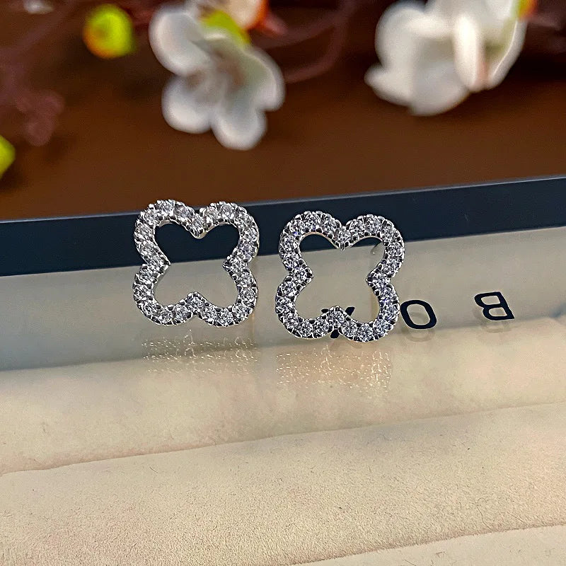 Simple hollow four-leaf clover earrings for women, 2025 trend jewelry by HSF Marketplace