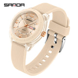 SANDA Quartz Watch for Women Waterproof Auto Date Week Elegant Luxury Ladies Wristwatch Waterproof Analog Women's Watches