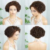 Brown curly wave lace front wig for women, short Remy human hair by HSF Marketplace