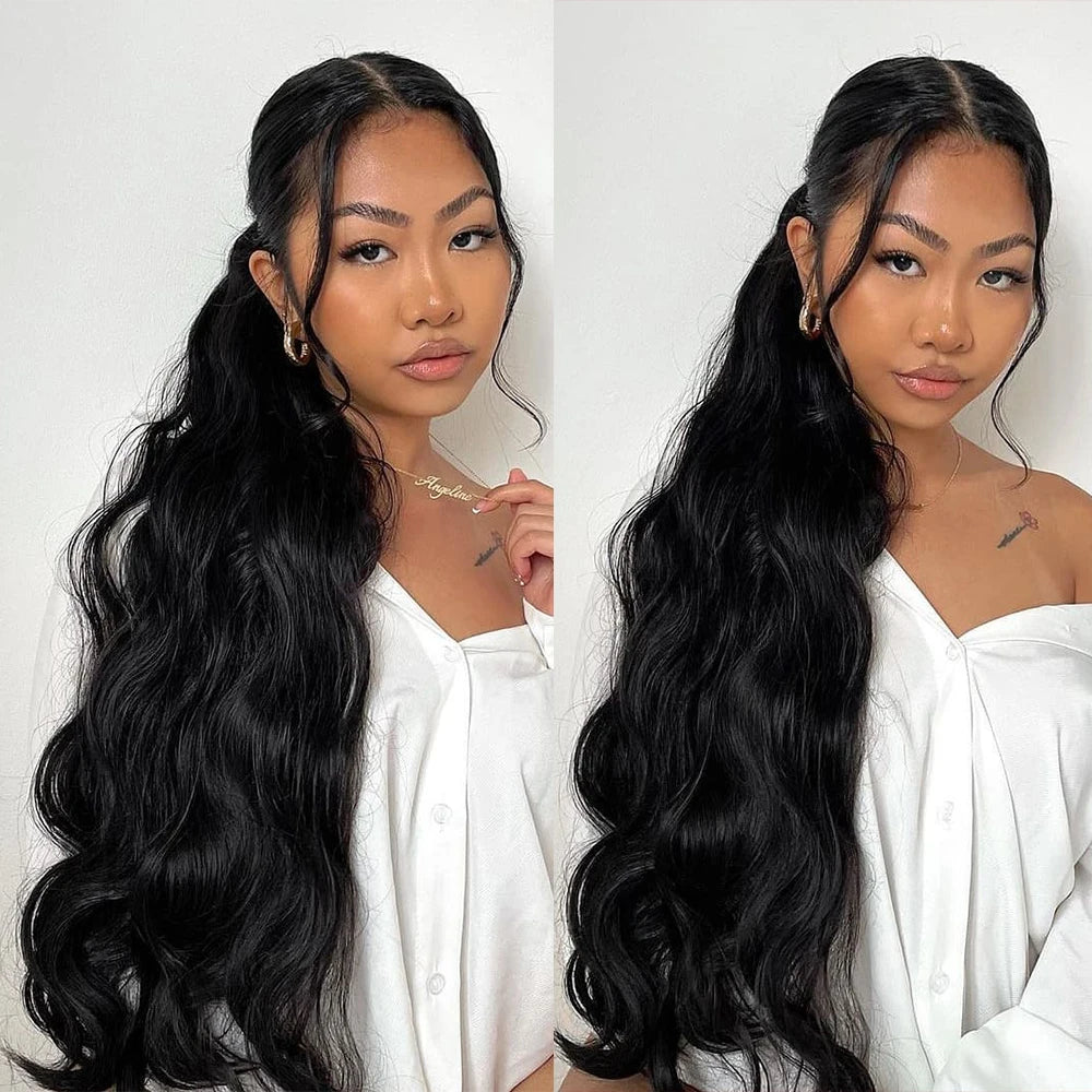 Brazilian human hair body wave drawstring ponytail extension, natural wave clip-in style, 10-28 inches, 100g