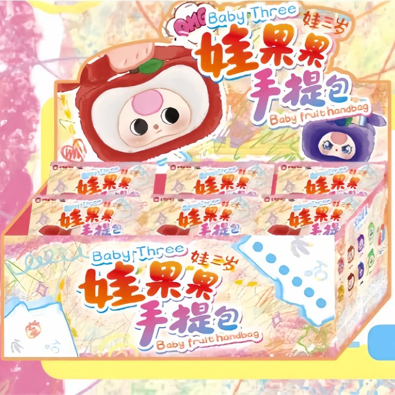 New Baby Three plush handbag blind box, kawaii vinyl fruit-themed collectible storage bag by HSF Marketplace