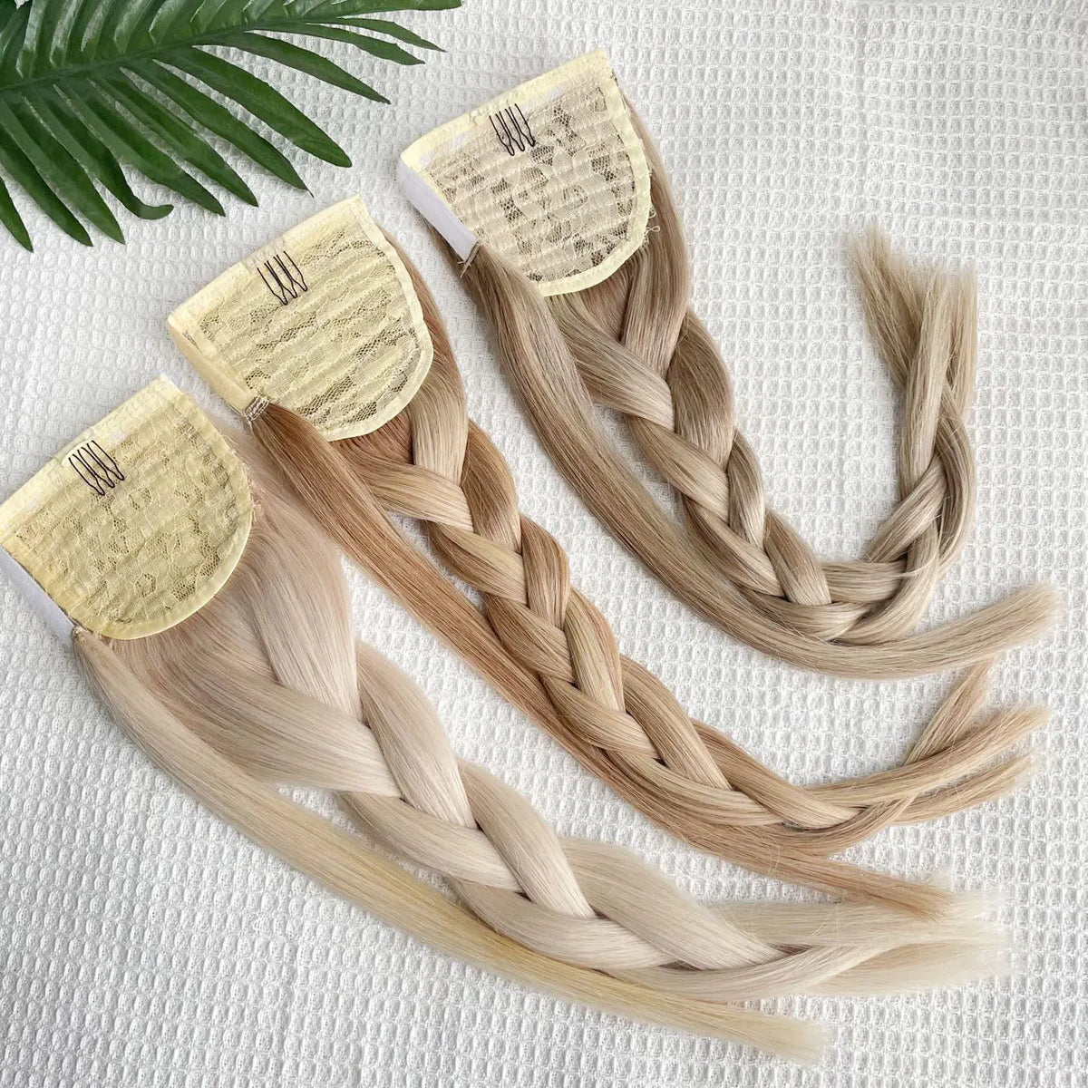 Isheeny straight human hair ponytail extension, natural Brazilian Remy wrap clip-in, available in 14–24 inch lengths