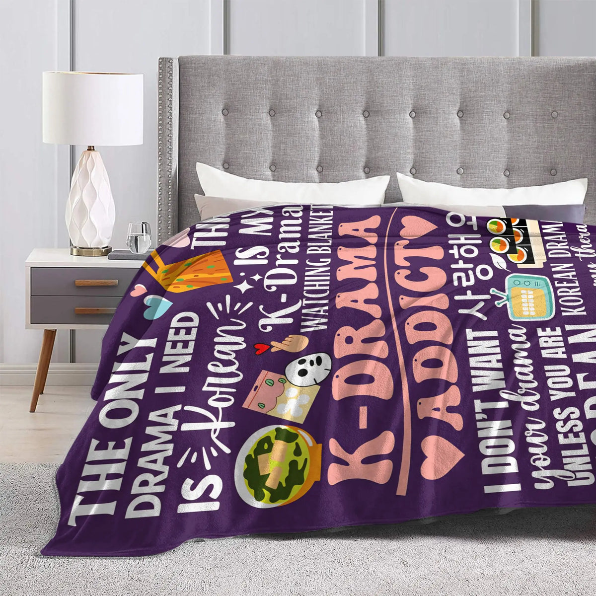 K-drama plush blanket by HSF Marketplace, featuring a soft, cozy design for comfort and style