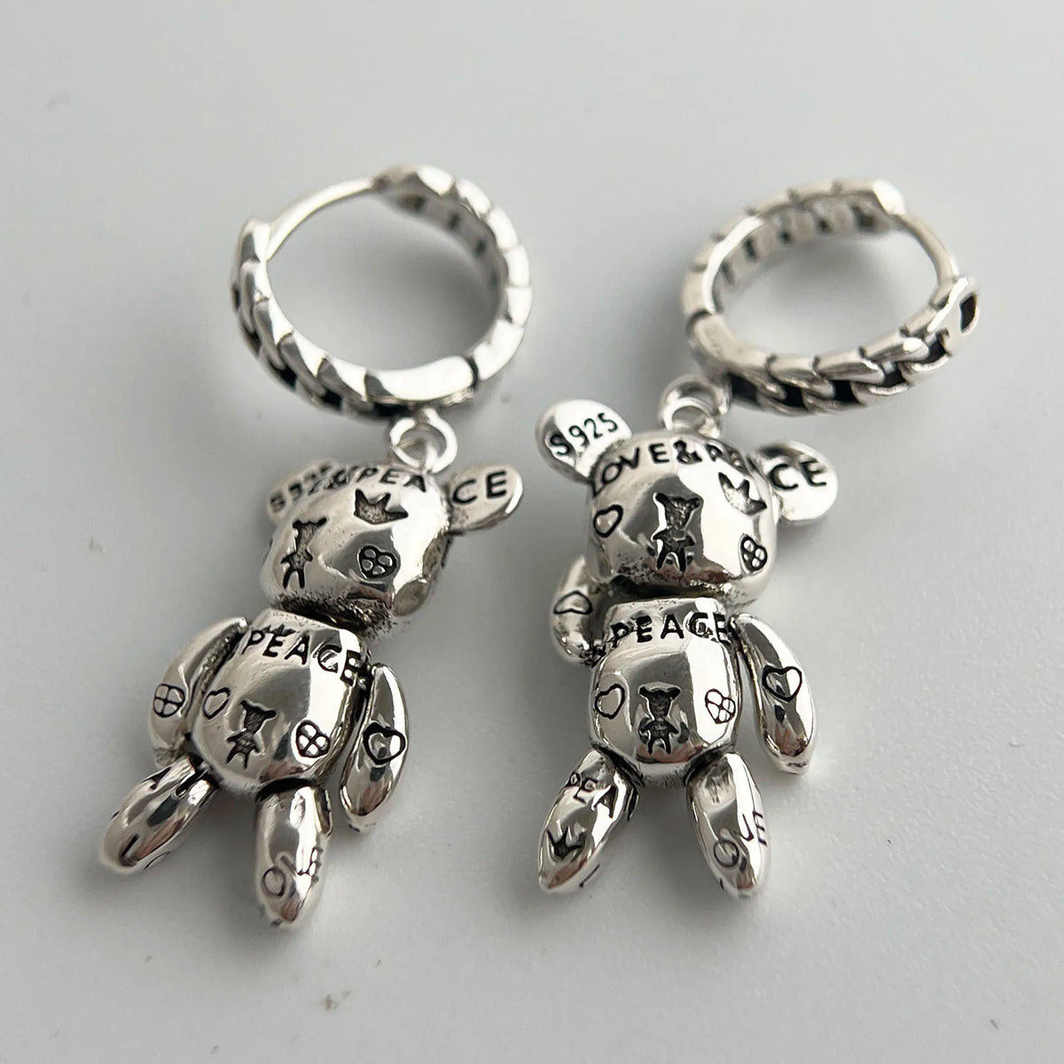 925 sterling silver vintage earrings for women, simple retro jewelry design by HSF Marketplace