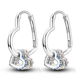 925 sterling silver hoop earrings with sparkling zirconia stones, hypoallergenic jewelry for women and girls