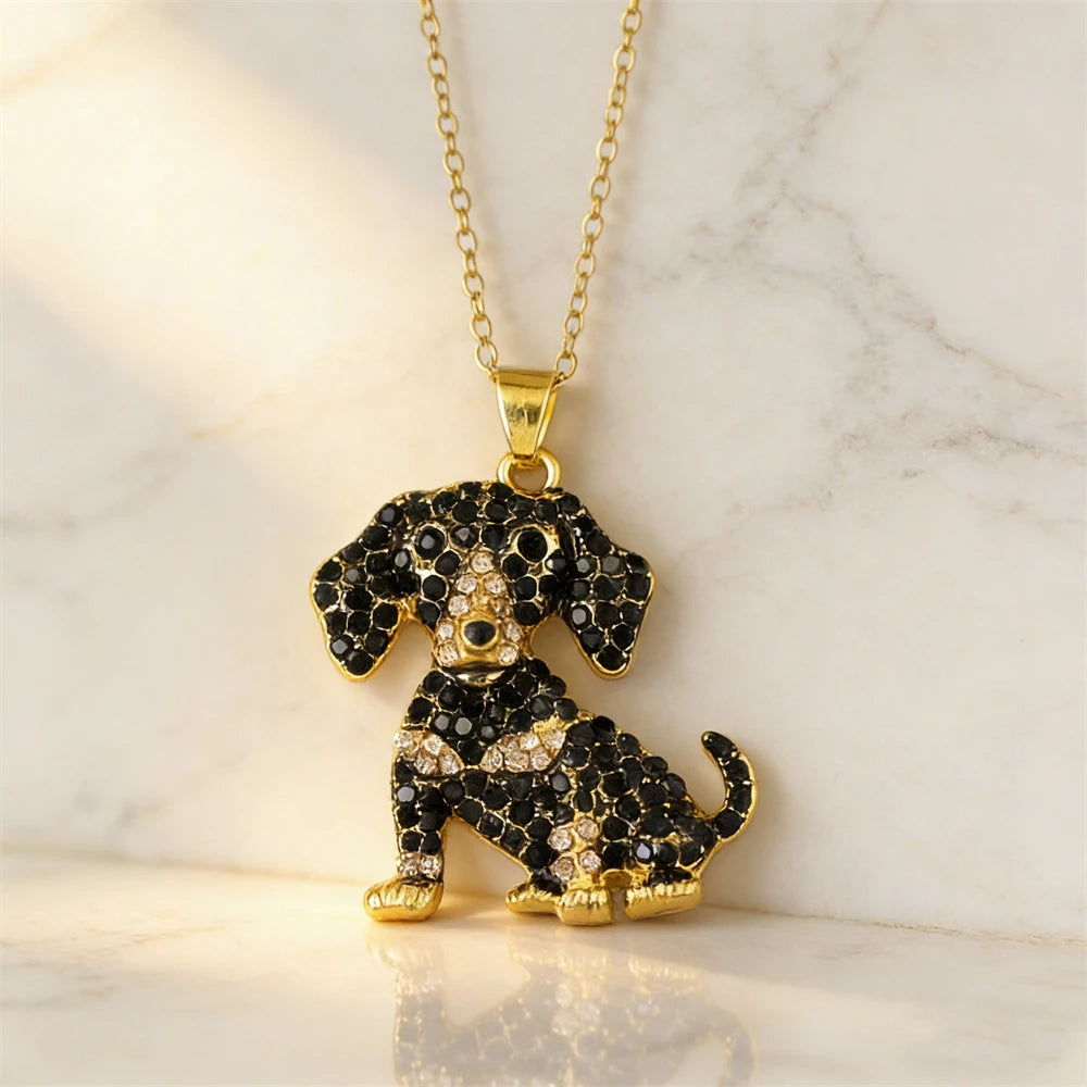 Cute beagle pendant necklace, elegant jewelry for dog lovers by HSF Marketplace