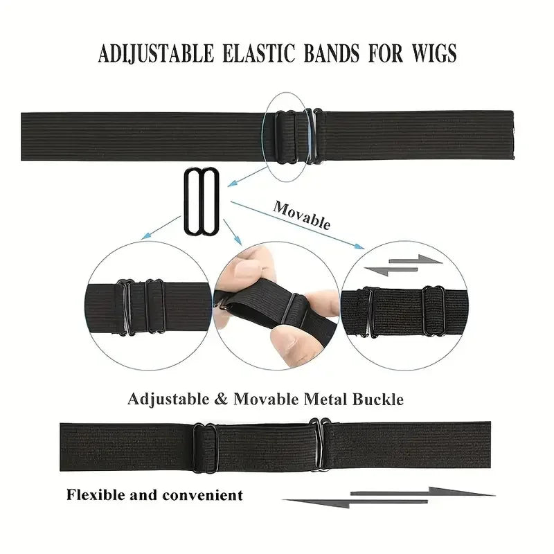 25PCS Wig Making Supply Kit Unisex Adult Stretchable Mesh Caps with Weaving Thread Needles Comb Clips Adjustable Bands