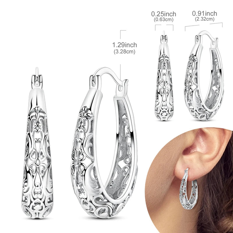 925 sterling silver hoop earrings with zirconia, hypoallergenic jewelry for women and girls by HSF Marketplace