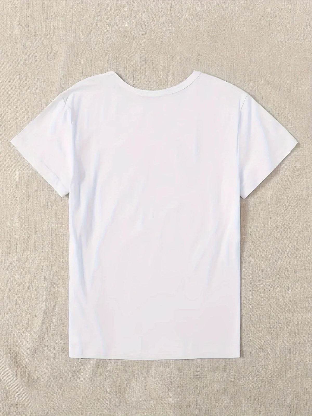 Women's cute heart print crew neck T-shirt by HSF Marketplace, front view