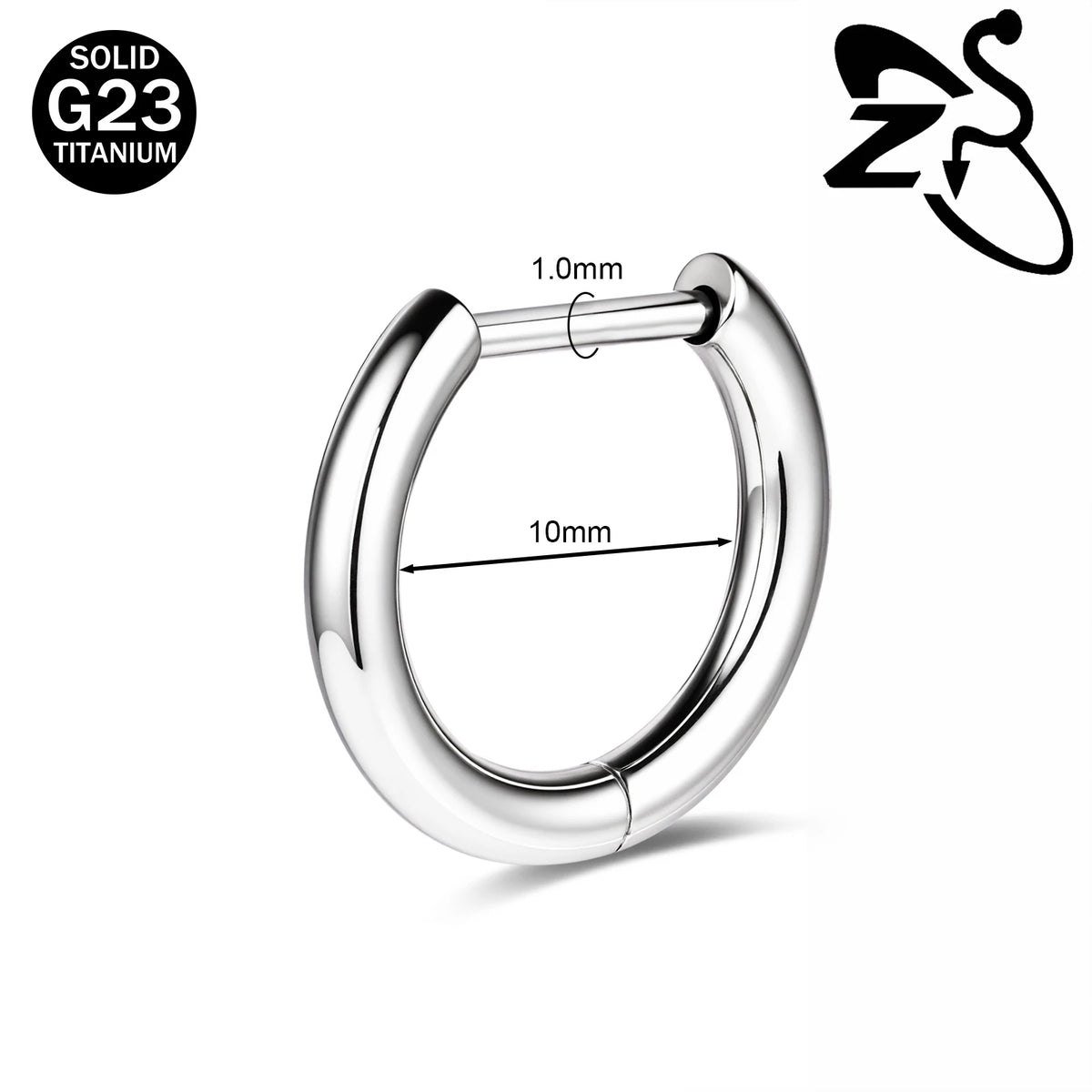 Titanium hoop earrings 18G for helix and cartilage piercings by HSF Marketplace