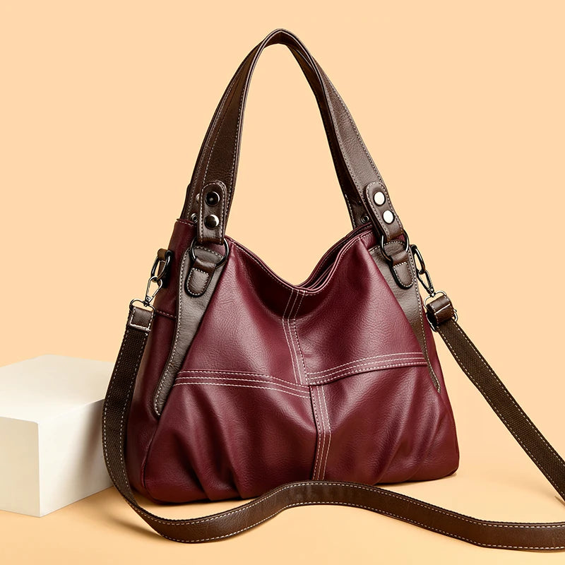 Genuine Soft Leather Handbags for Women Vintage Shoulder Tote Bag Luxury Designer Ladies Large Capacity Purse Bags Sac A Main