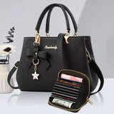 Korean trendy autumn winter bow shoulder bag for women, portable messenger style, spacious mother bag by HSF Marketplace.