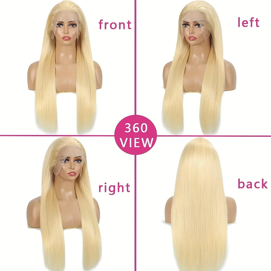 13x6 Deep Part 613# Blonde Straight Lace Frontal Wig Brazilian Straight Human Hair 13x4 Transparent Lace Front Wig for Women