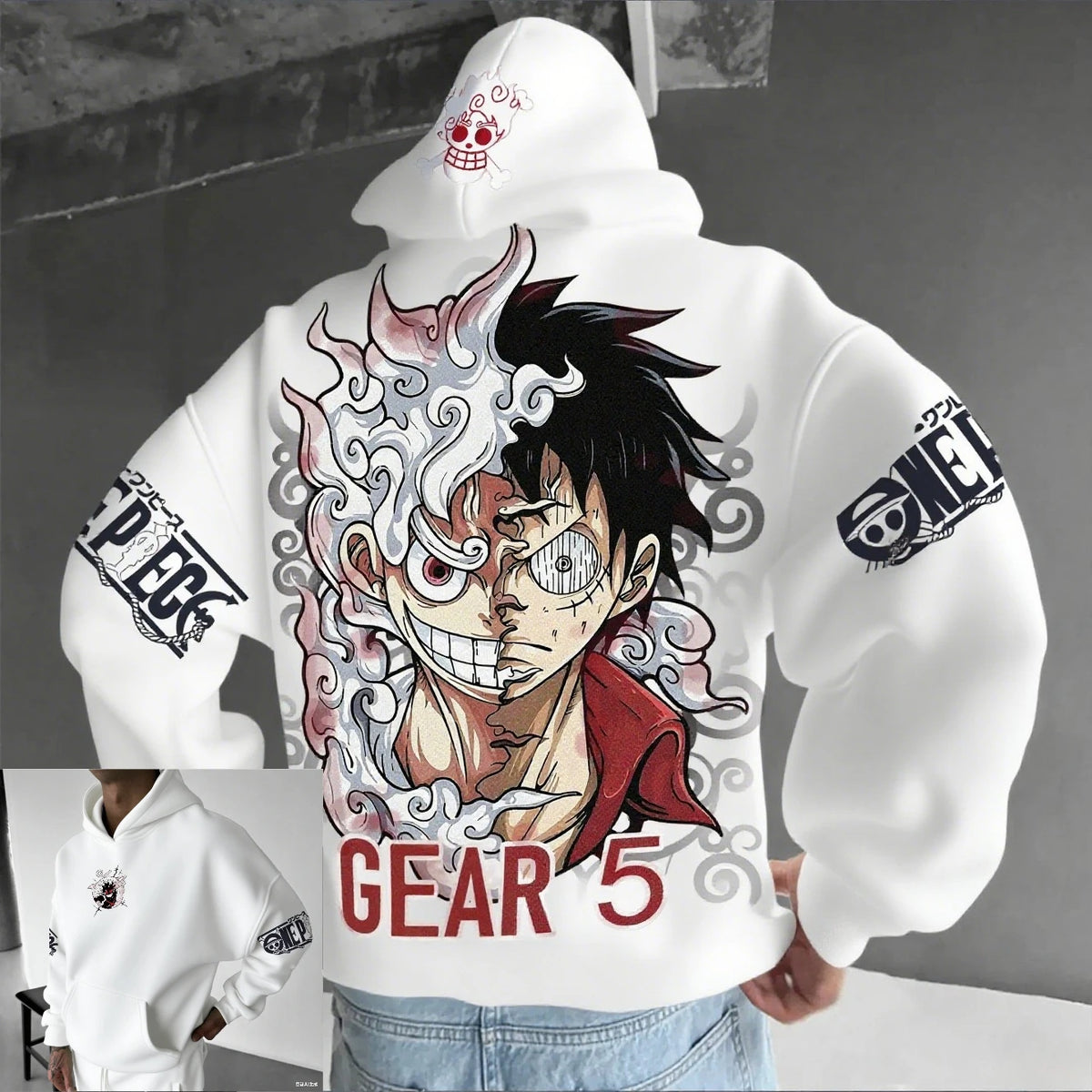 One Piece Luffy hoodie sweatshirt for men and women, casual anime apparel with character design
