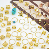 79-piece gold hair jewelry clips for dreadlocks and braids by HSF Marketplace