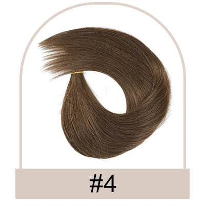 Straight ponytail human hairpiece with clips and drawstring, natural-looking horsetail for women