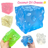 Handmade Coconut Oil Cheese Moldable Squishy Toy Stress Ball Non-Rebound Pinch Squeeze Fidget Toy Decompression Plastic Ball