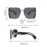 Oversized M letter women's sunglasses by HSF Marketplace featuring square frame, light luxury style for outdoor travel and street wear.