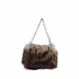 Luxury leopard print handbag with soft chain shoulder strap, large capacity underarm purse for women, from HSF Marketplace.