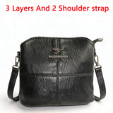 Genuine soft PU leather vintage women's shoulder tote bag with large capacity, luxury designer style, by HSF Marketplace.