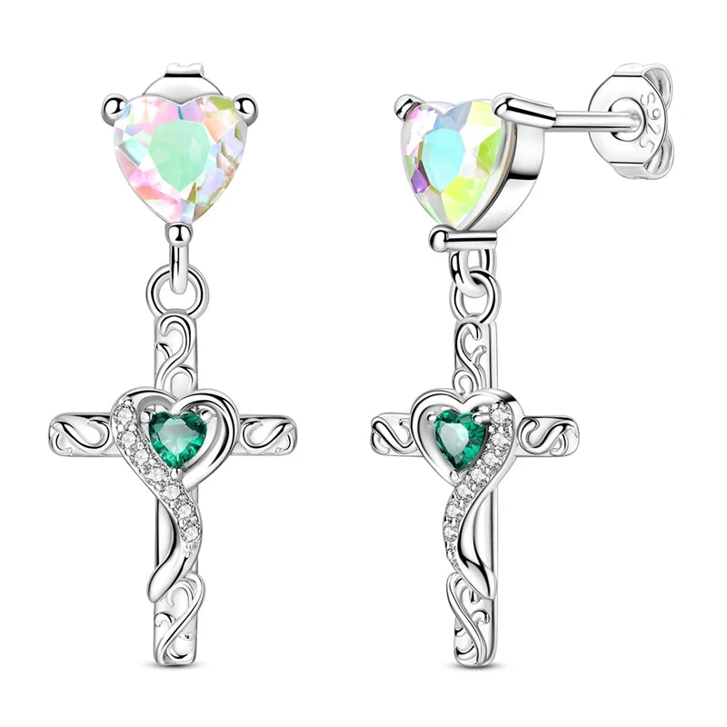 Hypoallergenic CZ zircon hoop earrings in 925 sterling silver by HSF Marketplace