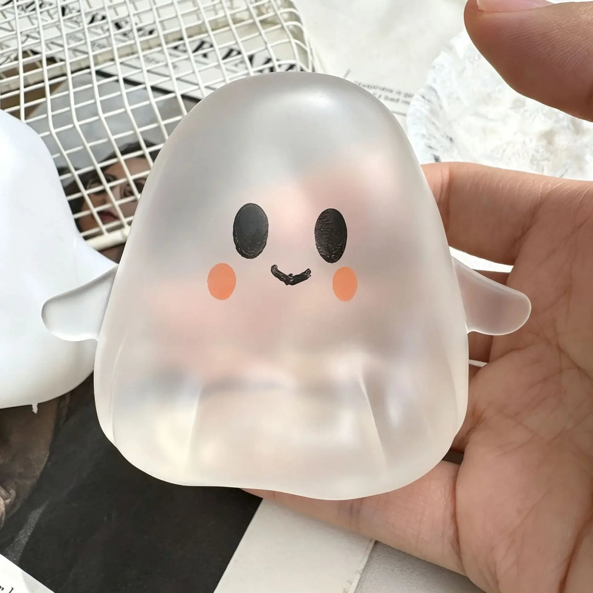 2026 1PC Cute Halloween Ghost & Skull Squishy Toy, Slow Rebound Squeeze Figurine, Holiday Party Sensory Gift for Adults & Teens