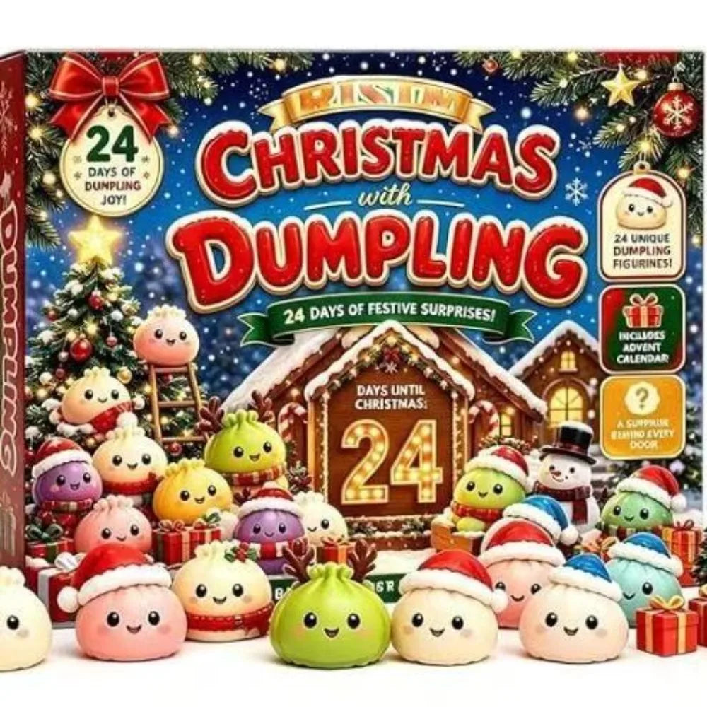 Christmas dumpling squishy advent calendar with 24-day countdown and slow-rising sensory toys by HSF Marketplace