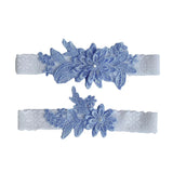 2-piece women’s lace garter belt thigh bands with pearl embroidery for bridal wedding cosplay attire