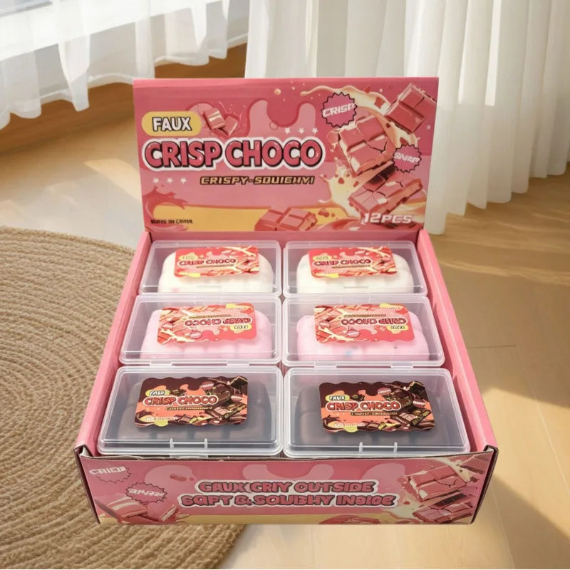 Bestseller Crunchy Chocolate Squishy Toy, Donut Macaron Handmade Ball Crispy Squeeze Stress Relief Fidget Toy