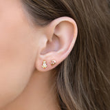 Movie villain gold color cubic zirconia stud earrings for women and girls by HSF Marketplace