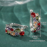 Multicolor zirconia hoop earrings for women by HSF Marketplace, featuring colorful sparkling stones encircling each hoop